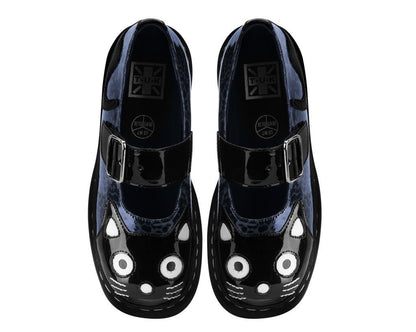T2366 Black & Grey Leopard Kitty Mary Jane Blackgreyleopard T.U.K. Shoes