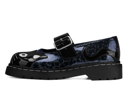T2366 Black & Grey Leopard Kitty Mary Jane Blackgreyleopard T.U.K. Shoes