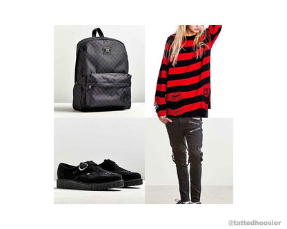 A8139 Suede Pointed Buckle Creeper Black T.U.K. Shoes