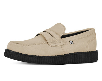F3417 Tan Suede Penny Loafer Viva Low Creeper Tan T.U.K. Shoes