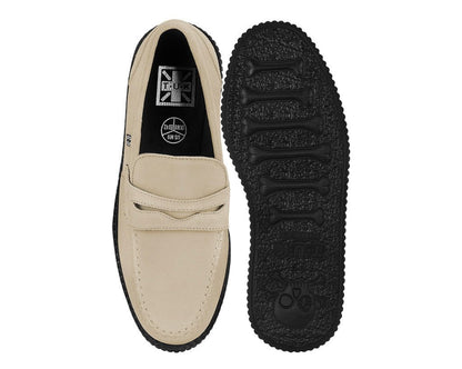 F3417 Tan Suede Penny Loafer Viva Low Creeper Tan T.U.K. Shoes