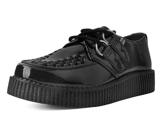 F9679 Black Patent Viva Low Sole Creeper Black T.U.K. Shoes