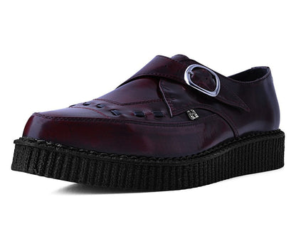 A9856 Burgundy Rub Off TUKskin™ Monk Buckle Creeper Burgundy T.U.K. Shoes