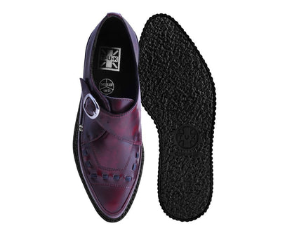 A9856 Burgundy Rub Off TUKskin™ Monk Buckle Creeper Burgundy T.U.K. Shoes