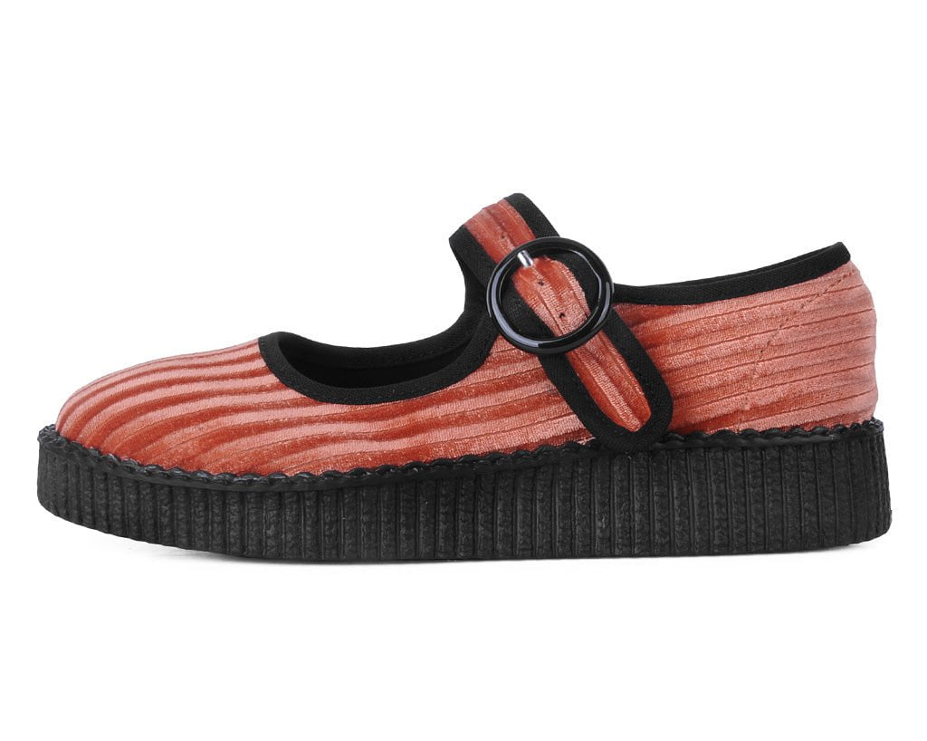 F3215L Orange Corduroy Viva Low Mary Jane Orange T.U.K. Shoes