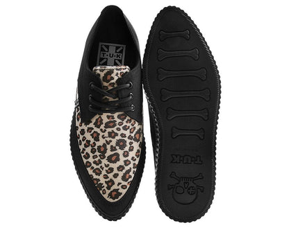 Black & Leopard Tie Pointed Lace Up EZC Black/Yellow T.U.K. Shoes