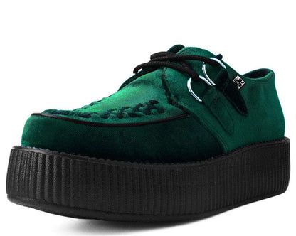 V8535 Emerald Green Velvet Viva Mondo Creeper Green T.U.K. Shoes