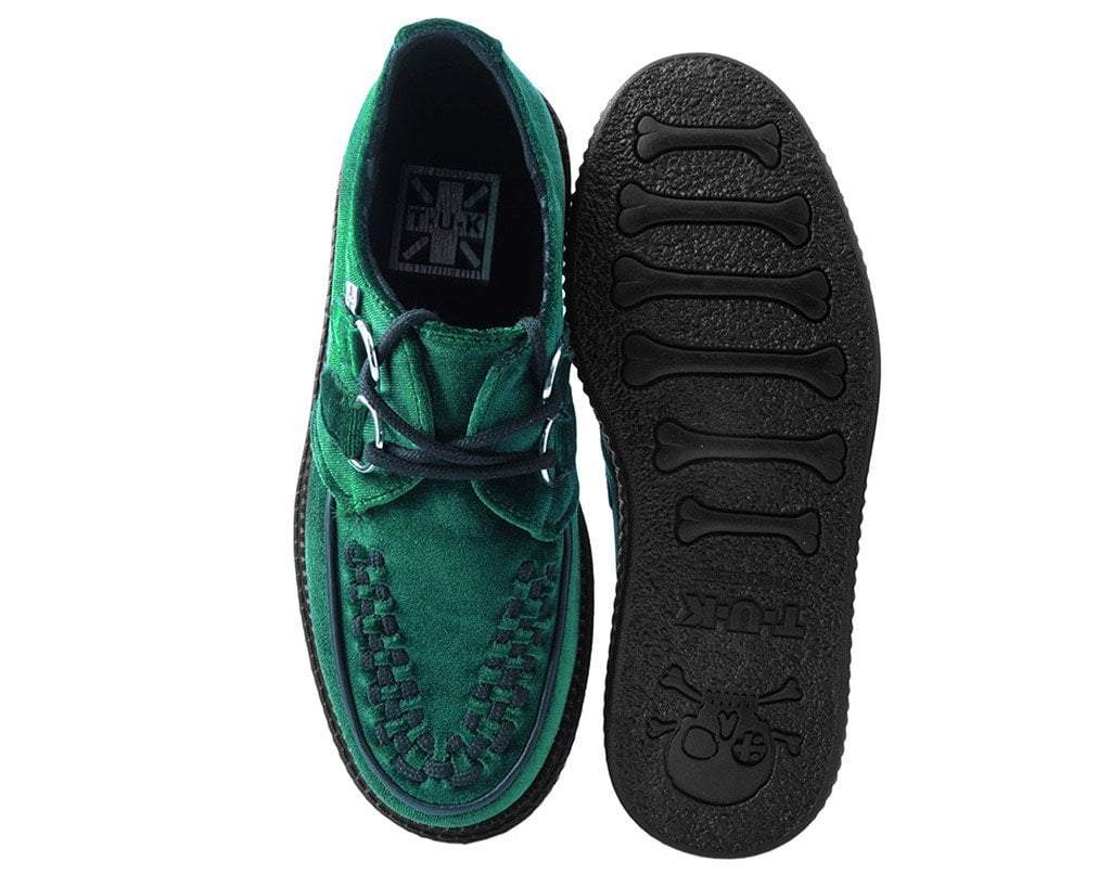 V8535 Emerald Green Velvet Viva Mondo Creeper Green T.U.K. Shoes