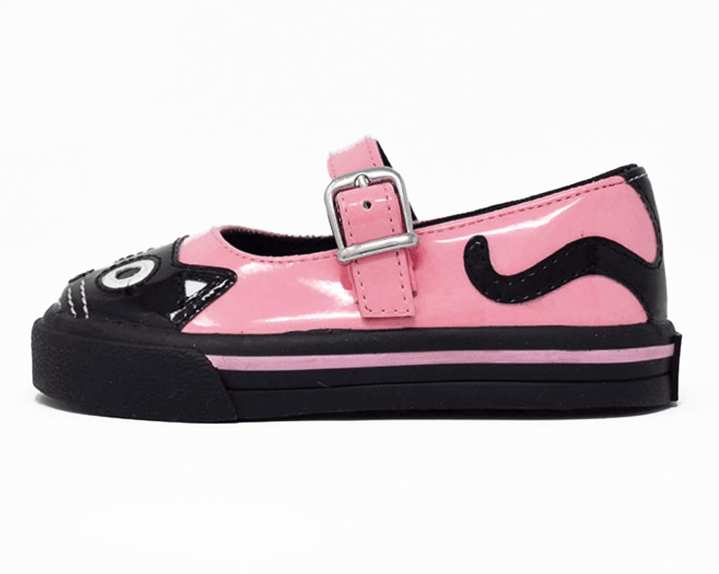 A9726B Black & Pink Kitty Mary Jane Toddler Sneaker Pink T.U.K. Shoes