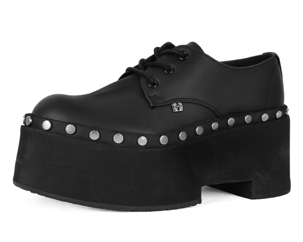 A3296 Black TUKskin Dino Flat Platform Black T.U.K. Shoes