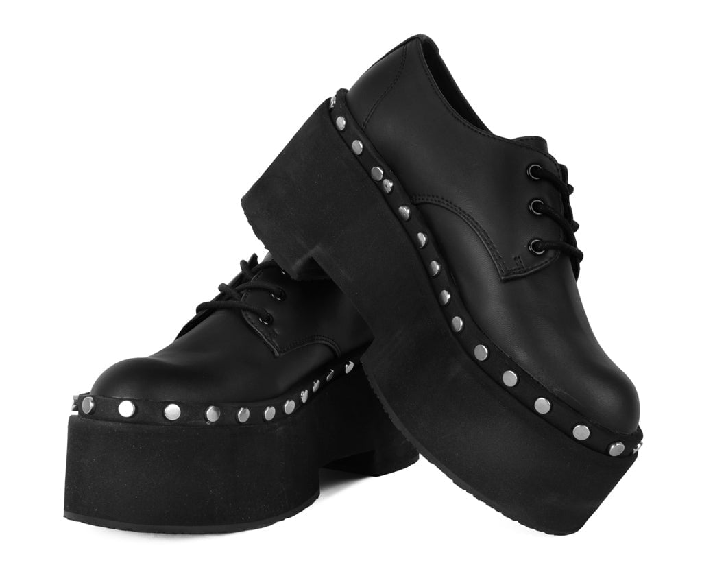 A3296 Black TUKskin Dino Flat Platform Black T.U.K. Shoes