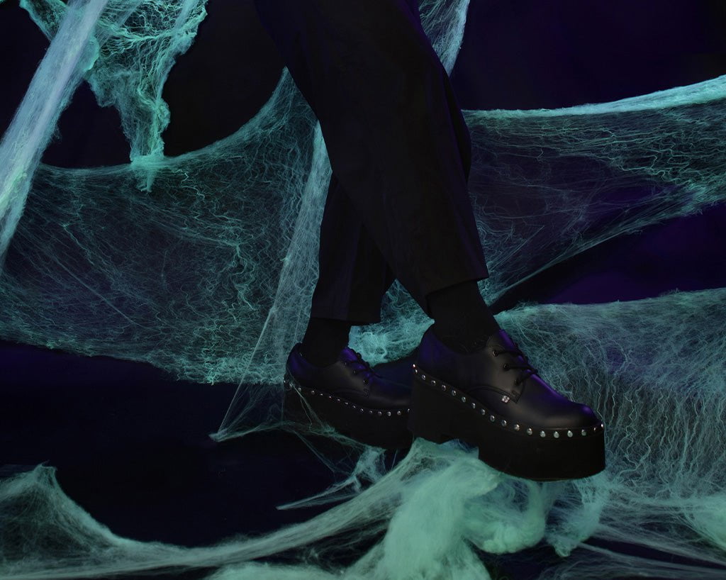 A3296 Black TUKskin Dino Flat Platform Black T.U.K. Shoes