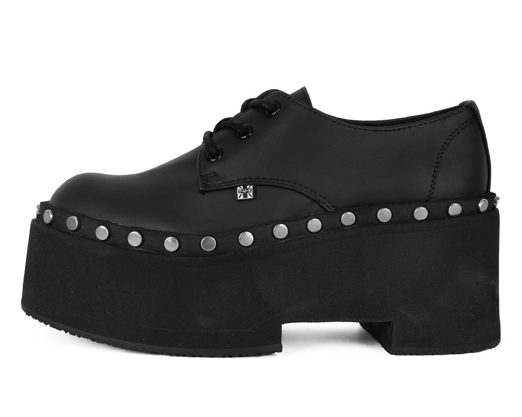 A3296 Black TUKskin Dino Flat Platform Black T.U.K. Shoes