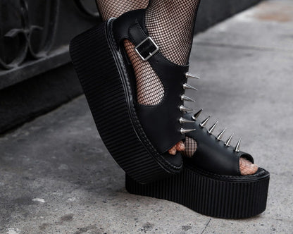 S3348 Black TUKskin Spike Strato Sandal Black T.U.K. Shoes