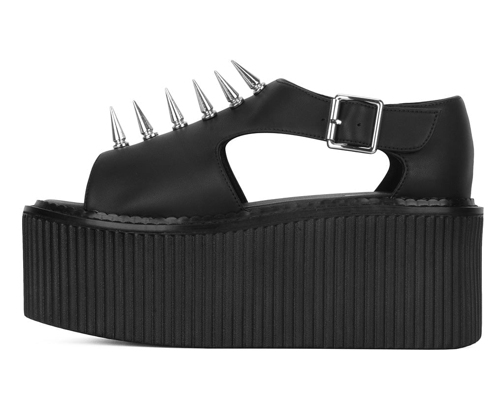 S3348 Black TUKskin Spike Strato Sandal Black T.U.K. Shoes