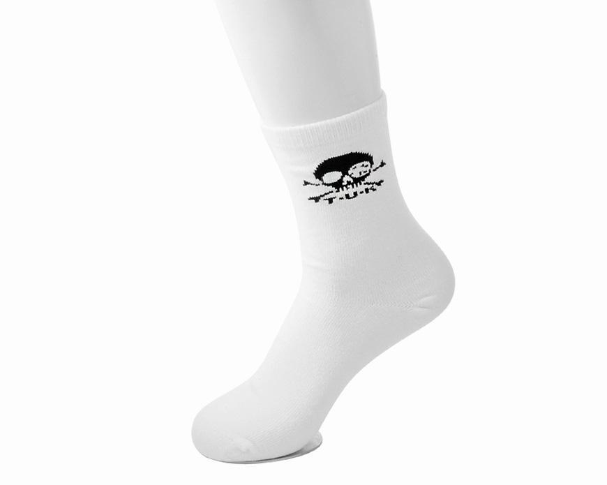 TSK1033 White T.U.K. Skull Logo Men’s Sock TSK1033-OS  T.U.K. Shoes