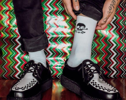 TSK1033 White T.U.K. Skull Logo Men’s Sock TSK1033-OS  T.U.K. Shoes