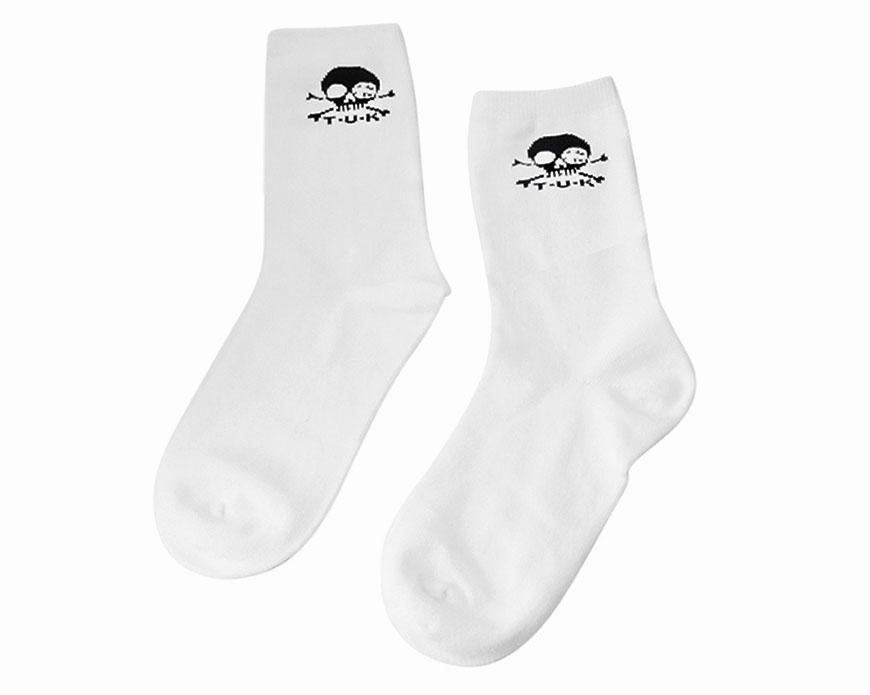 TSK1033 White T.U.K. Skull Logo Men’s Sock TSK1033-OS  T.U.K. Shoes