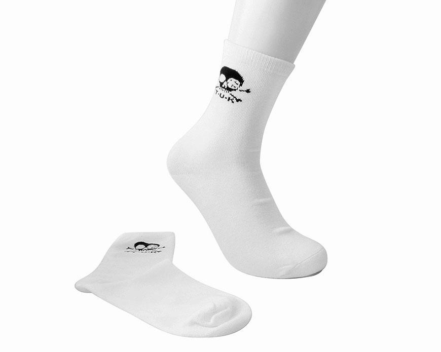TSK1033 White T.U.K. Skull Logo Men’s Sock TSK1033-OS  T.U.K. Shoes