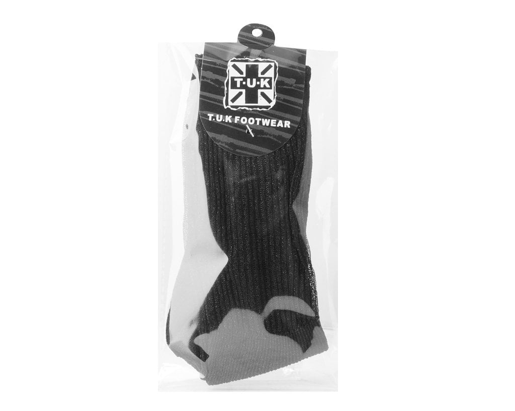TSK1130 Black Ribbed Glitter Sock TSK1130  T.U.K. Shoes