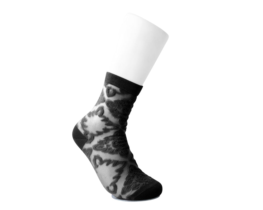 TSK1145 Black Mid-Calf Mesh Sock TSK1145-OS  T.U.K. Shoes
