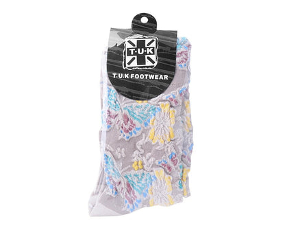 TSK1153 Beige Floral Sock TSK1153-OS  T.U.K. Shoes