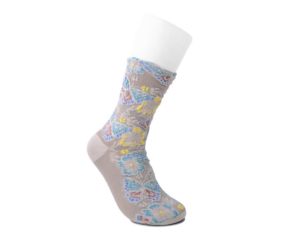 TSK1153 Beige Floral Sock TSK1153-OS  T.U.K. Shoes