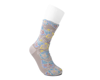 TSK1153 Beige Floral Sock TSK1153-OS  T.U.K. Shoes