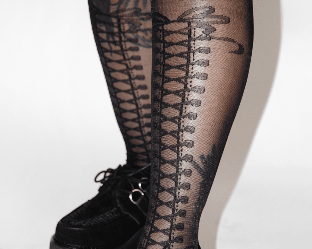 TSK1158 Black Mesh Corset Sock TSK1158-OS  T.U.K. Shoes