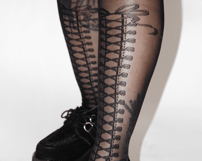 TSK1158 Black Mesh Corset Sock TSK1158-OS  T.U.K. Shoes