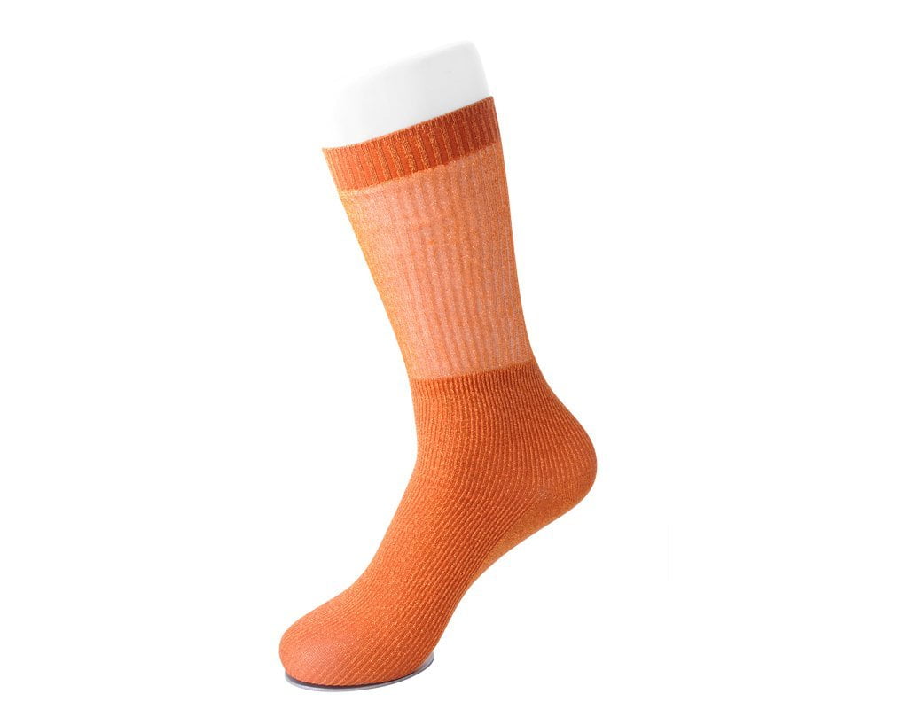 TSK1129 Orange Ribbed Glitter Sock TSK1129-OS  T.U.K. Shoes