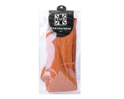 TSK1129 Orange Ribbed Glitter Sock TSK1129-OS  T.U.K. Shoes