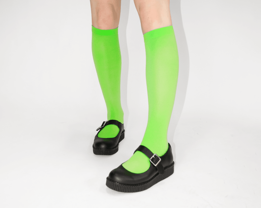 TSK1165 Green Knee-High Nylon Mesh Sock TSK1165-OS  T.U.K. Shoes