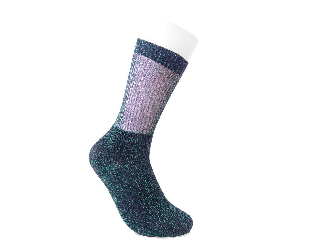 TSK1131 Green Ribbed Glitter Sock TSK1131-OS  T.U.K. Shoes