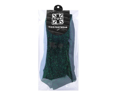 TSK1131 Green Ribbed Glitter Sock TSK1131-OS  T.U.K. Shoes