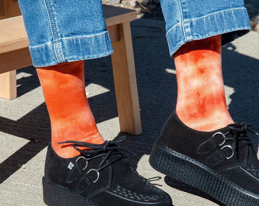 TSK1111 Tie-Dye Tangerine Women's Crew Sock TSK1111-OS  T.U.K. Shoes