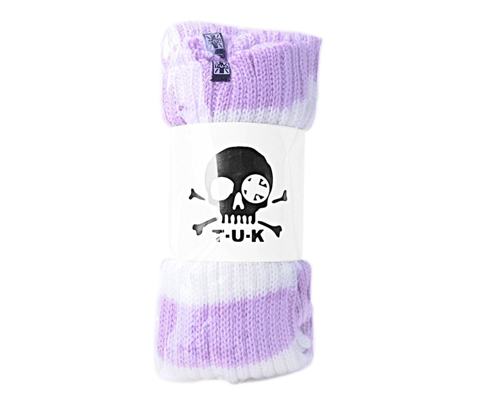 TSK1162 Purple & White Stripe Knit Leg Warmer TSK1162-OS  T.U.K. Shoes