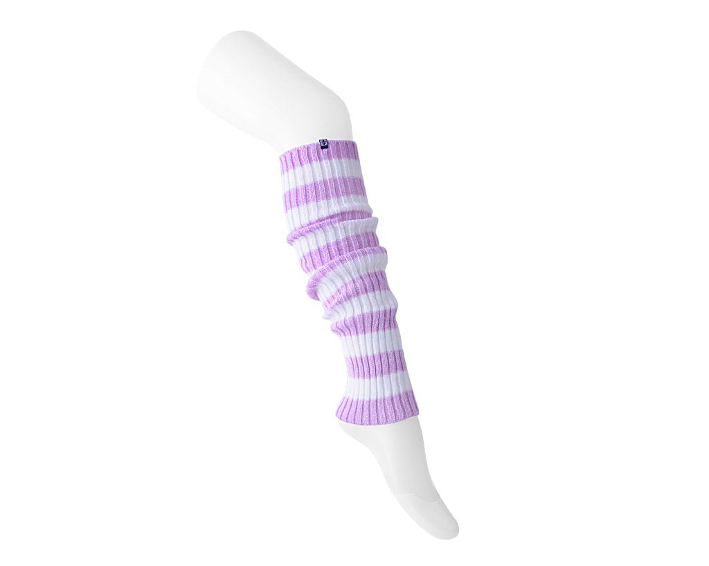 TSK1162 Purple & White Stripe Knit Leg Warmer TSK1162-OS  T.U.K. Shoes