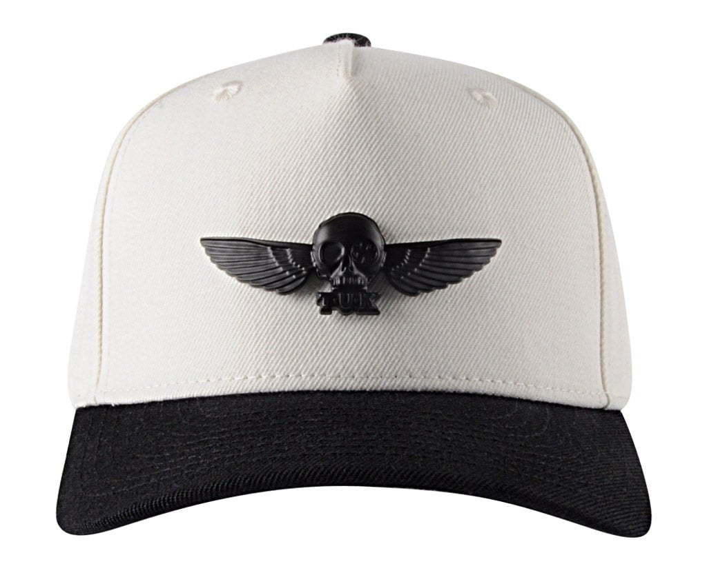 HT07 Black & Cream T.U.K. Wing Pin Hat HT07-OS  T.U.K. Shoes