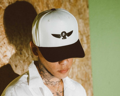 HT07 Black & Cream T.U.K. Wing Pin Hat HT07-OS  T.U.K. Shoes