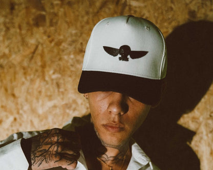 HT07 Black & Cream T.U.K. Wing Pin Hat HT07-OS  T.U.K. Shoes