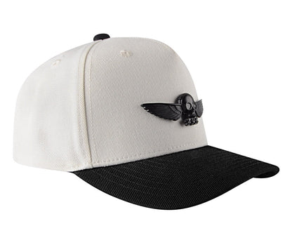 HT07 Black & Cream T.U.K. Wing Pin Hat HT07-OS  T.U.K. Shoes