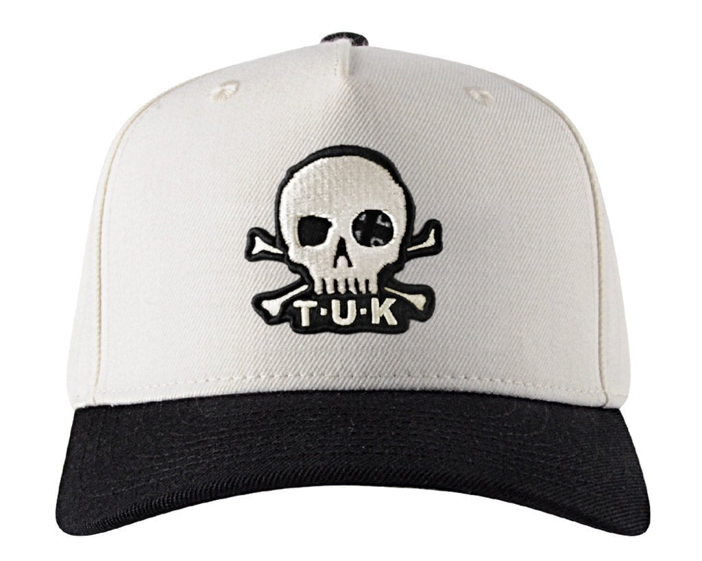 HT08 Black & Cream Skull Logo Hat HT08-OS  T.U.K. Shoes