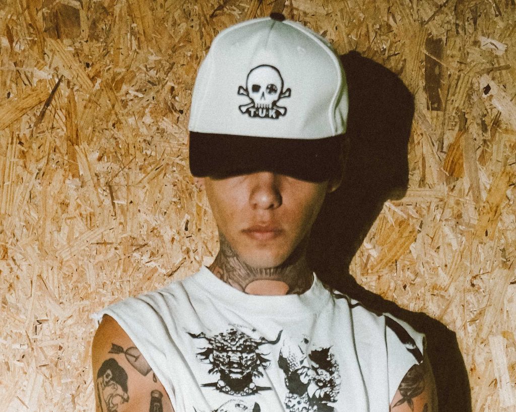HT08 Black & Cream Skull Logo Hat HT08-OS  T.U.K. Shoes