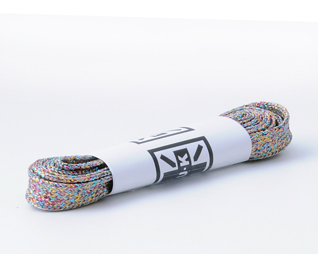 LC026-120MRW-OS 120 CM Metallic Rainbow Flat Laces LC026-120MRW-OS  T.U.K. Shoes