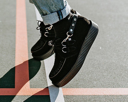 SA02 Eyelet Black Bondage Shoe Straps  T.U.K. Shoes