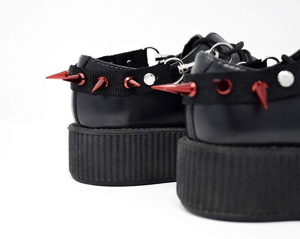 SA14 Spiked Red Bondage Shoe Straps  T.U.K. Shoes