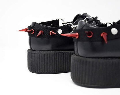 SA14 Spiked Red Bondage Shoe Straps  T.U.K. Shoes