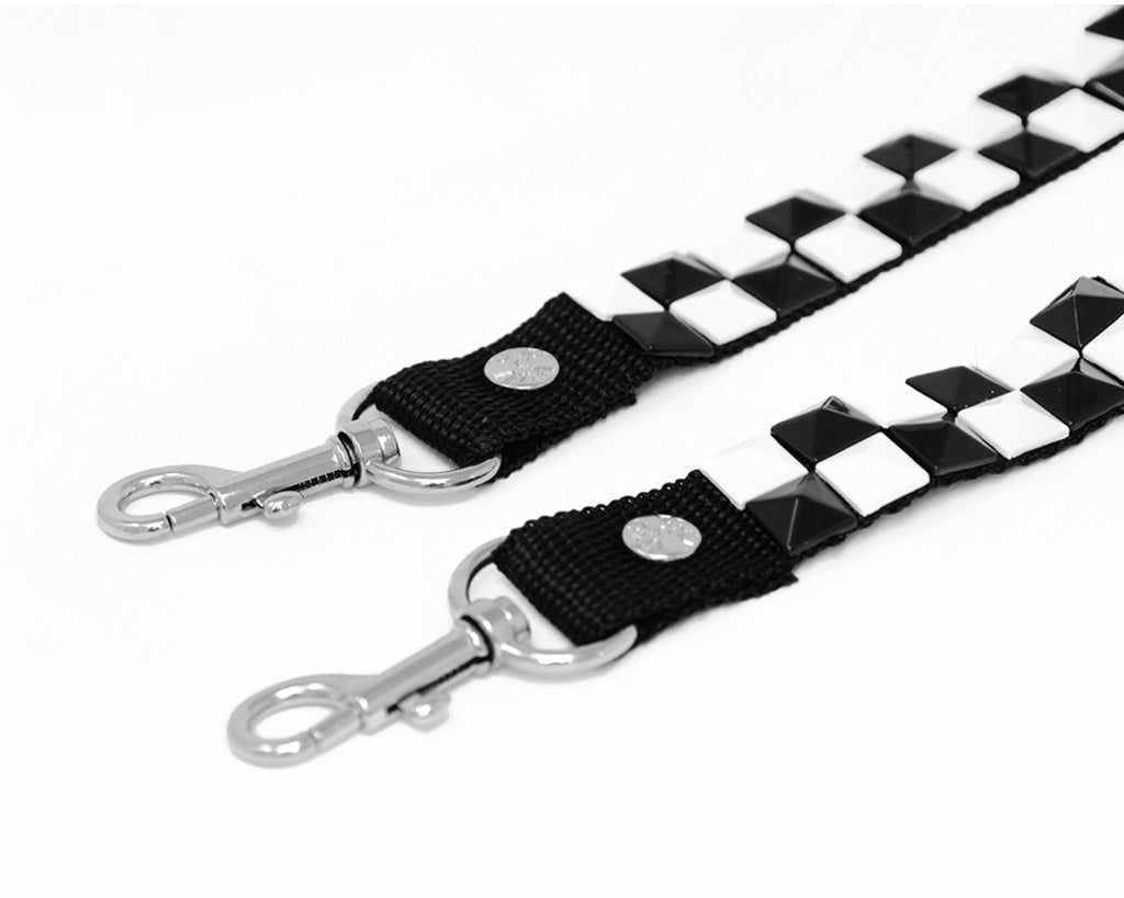 SA11 Black & White Pyramid Bondage Shoe Strap  T.U.K. Shoes