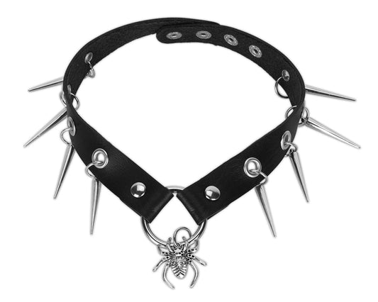 CK03 Spiked Spider Choker CK03-OS  T.U.K. Shoes